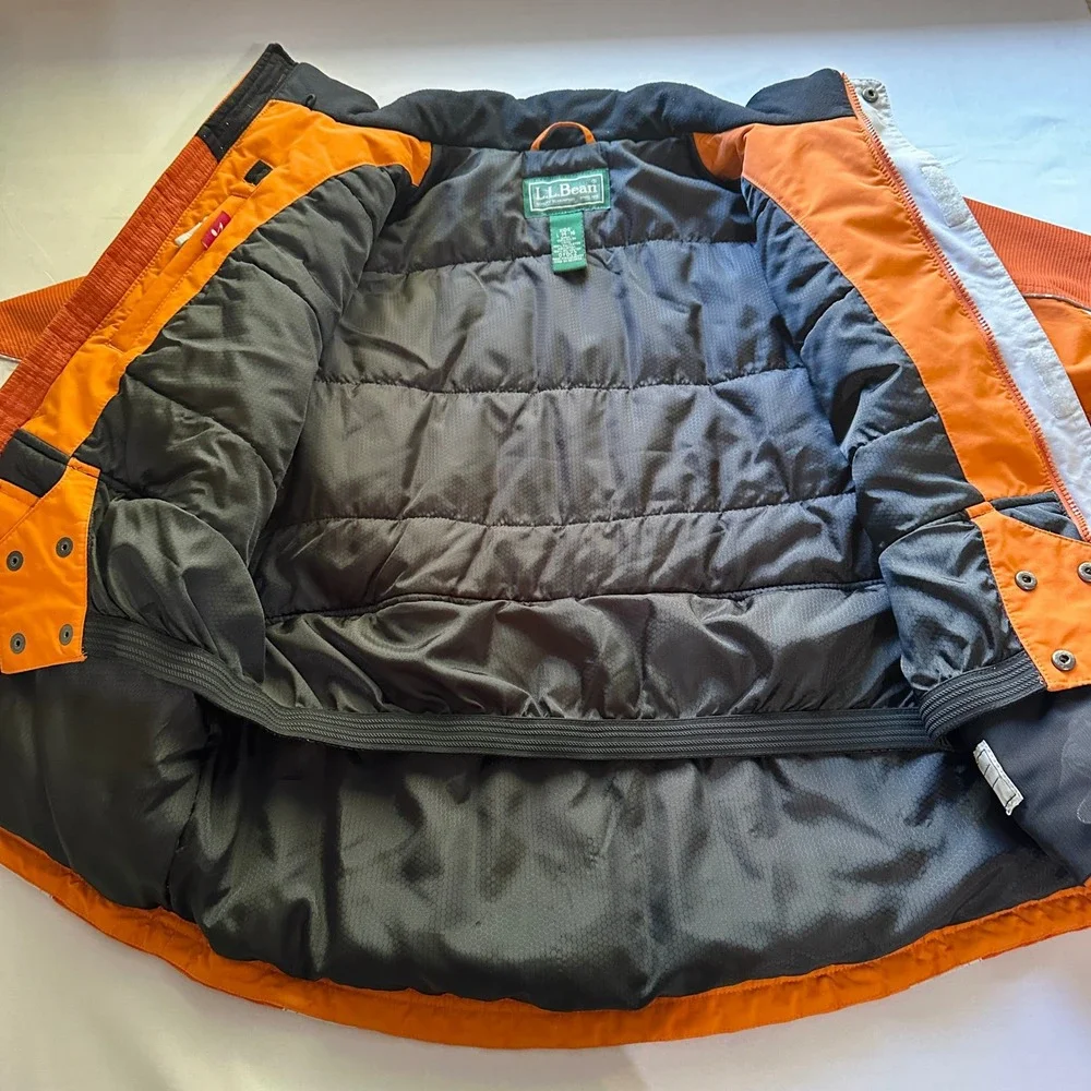 L.L. Bean Kids Orange Insulated Winter Ski Snowboard Jacket L 14-16 Outerwear‎
